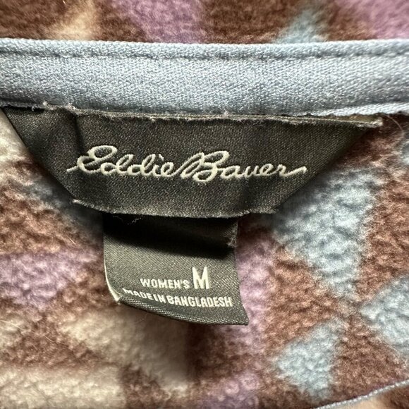 Eddie Bauer Quest Fleece 1/4 Zip Geometric Pattern Fleece Pullover Womens Medium - Picture 2 of 4